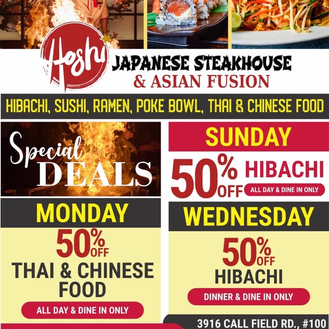 50% OFF HIBACHI WEDNESDAYS