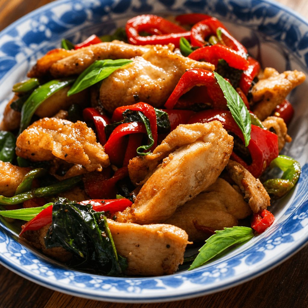 Thai Basil Chicken.